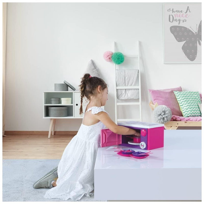 Afbeelding laden in galerijviewer, Dolu barbie magnetron + geluid roze paars

