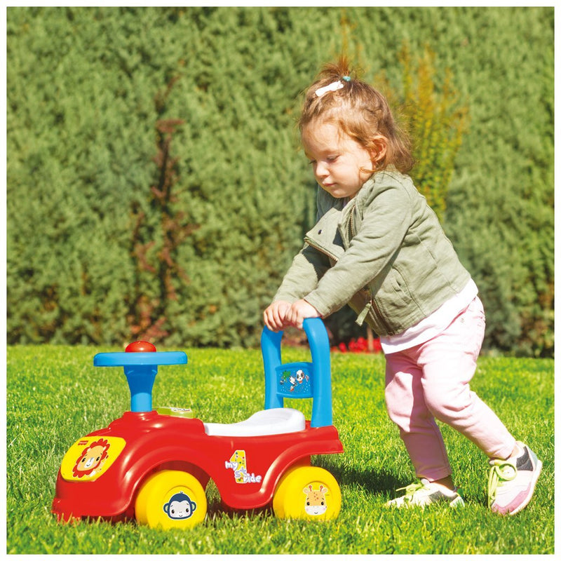 Afbeelding laden in galerijviewer, Fisher price loopauto + toeter rood blauw geel
