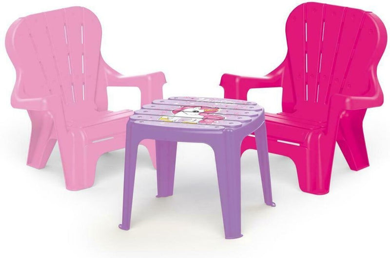 Afbeelding laden in galerijviewer, Dolu unicorn roze tafel met stoeltjes
