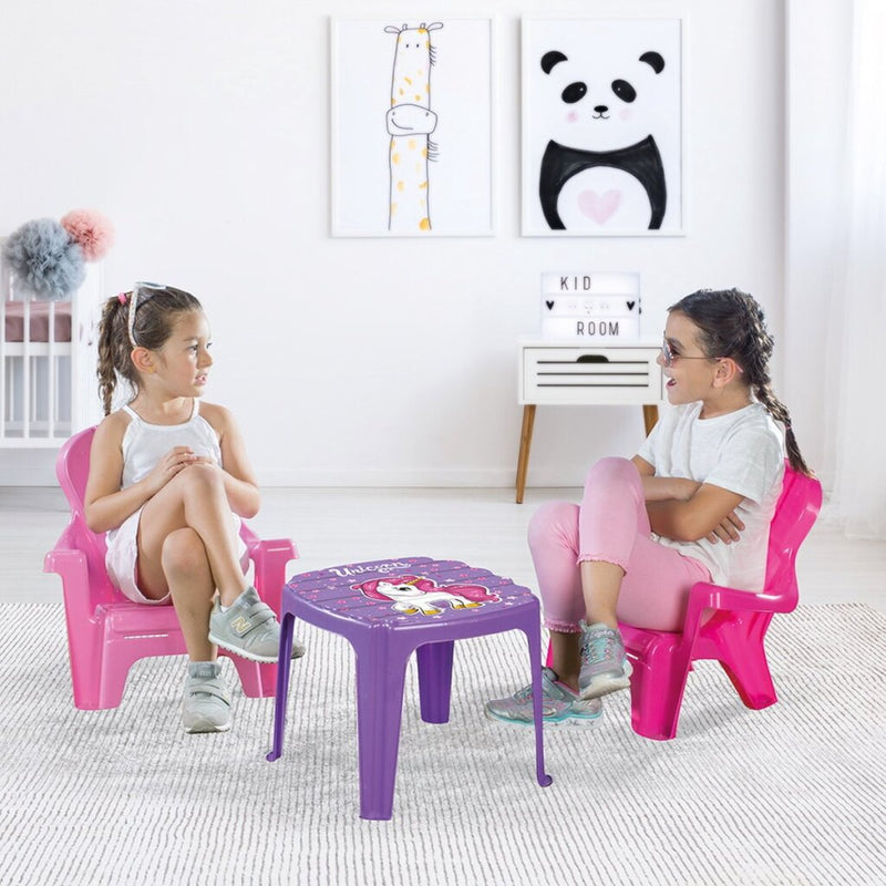 Afbeelding laden in galerijviewer, Dolu unicorn roze tafel met stoeltjes
