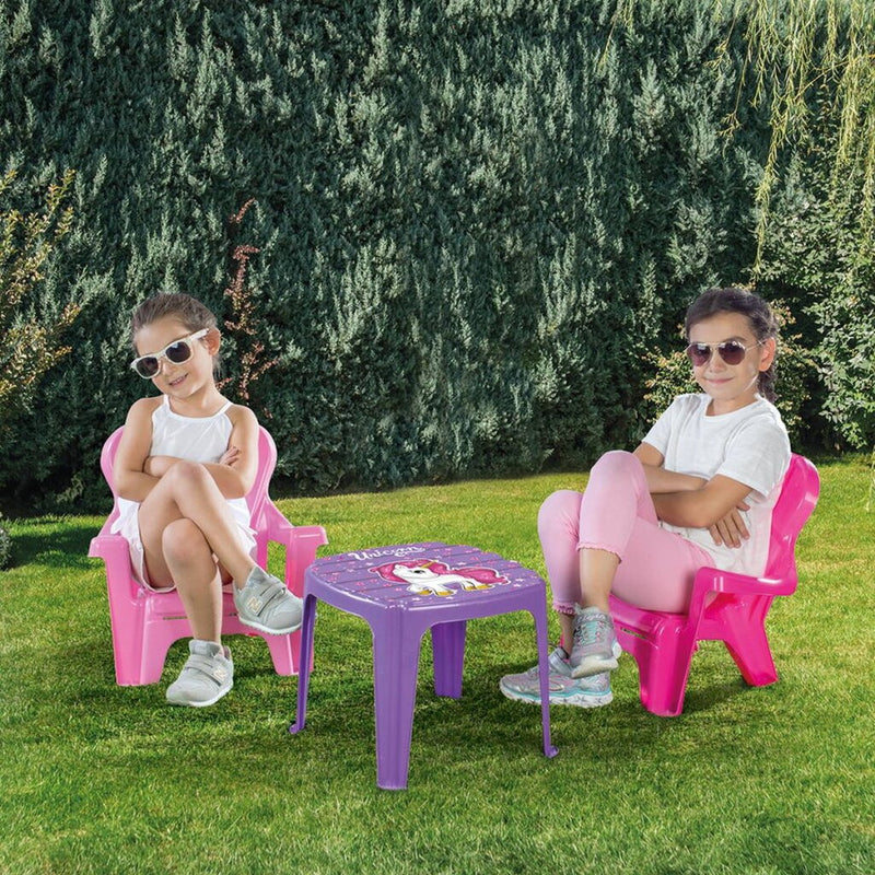 Afbeelding laden in galerijviewer, Dolu unicorn roze tafel met stoeltjes
