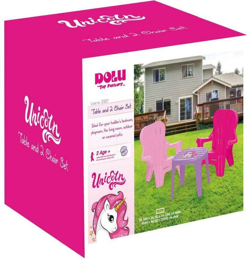 Afbeelding laden in galerijviewer, Dolu unicorn roze tafel met stoeltjes
