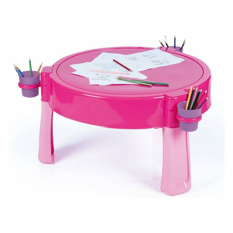 Afbeelding laden in galerijviewer, Dolu 2-in-1 watertafel zandtafel met accessoires roze 98x98x77cm
