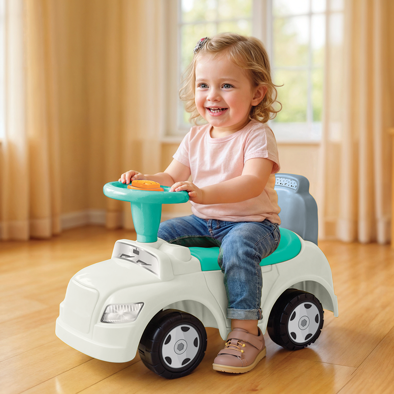 Afbeelding laden in galerijviewer, Dolu step car 2in1 loopauto loopwagen wit blauw

