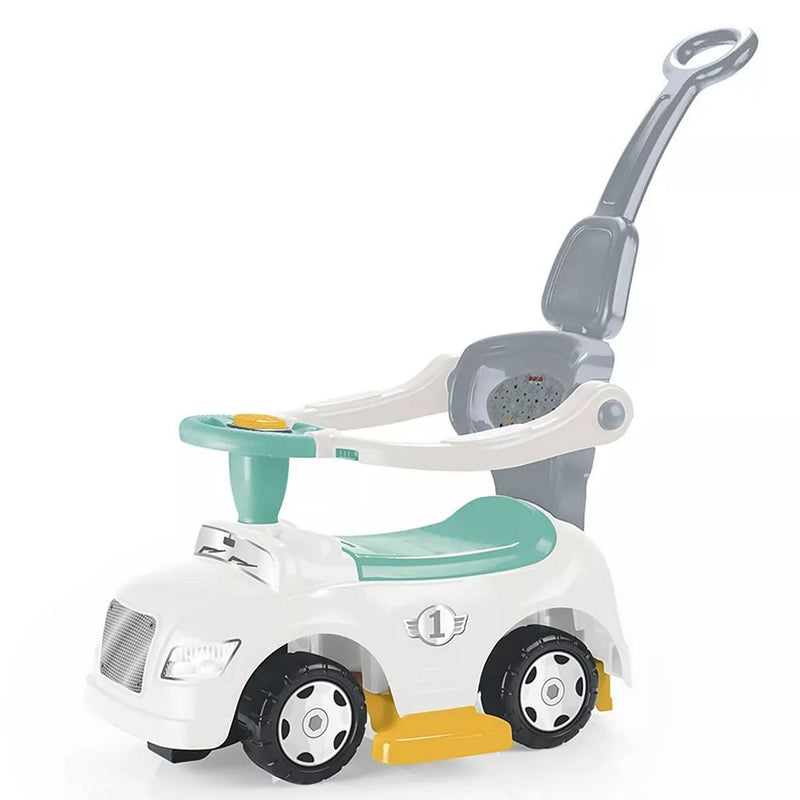Afbeelding laden in galerijviewer, Dolu 3in1 loopauto met handgreep + toeter wit blauw grijs geel
