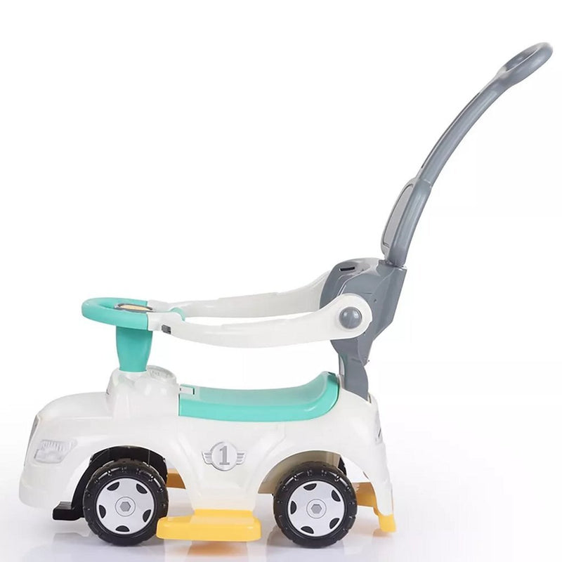 Afbeelding laden in galerijviewer, Dolu 3in1 loopauto met handgreep + toeter wit blauw grijs geel
