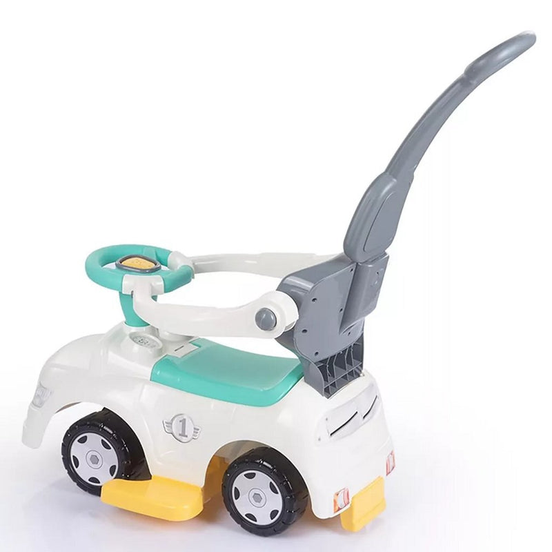 Afbeelding laden in galerijviewer, Dolu 3in1 loopauto met handgreep + toeter wit blauw grijs geel
