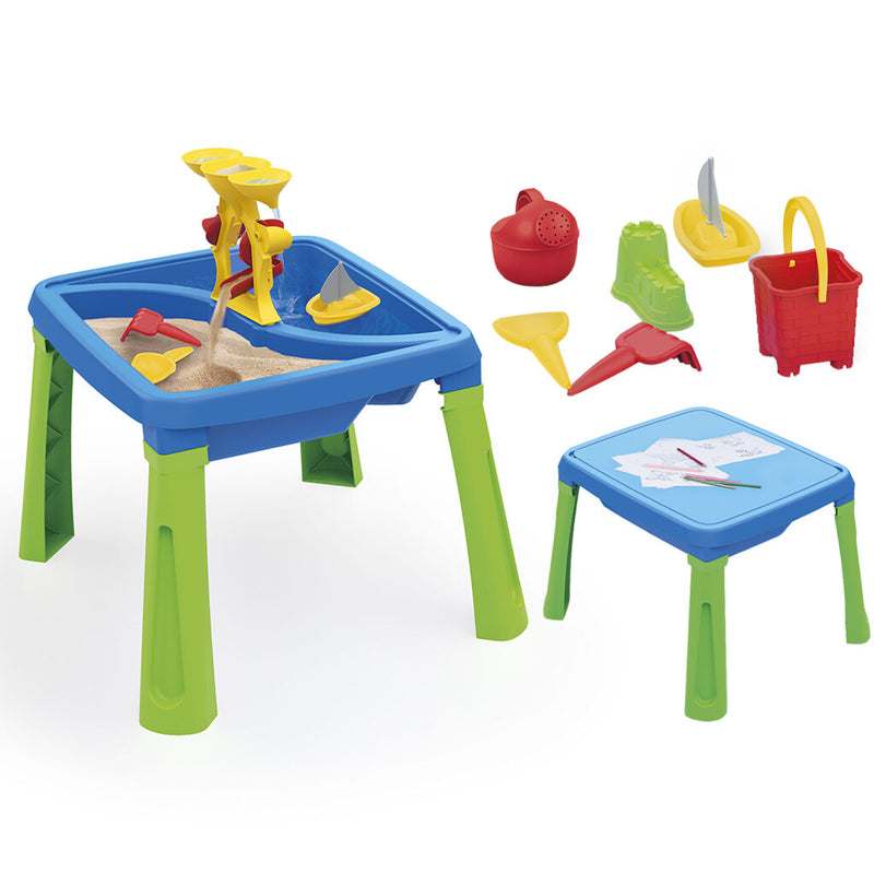Afbeelding laden in galerijviewer, Dolu zand-watertafel + accessoires blauw groen

