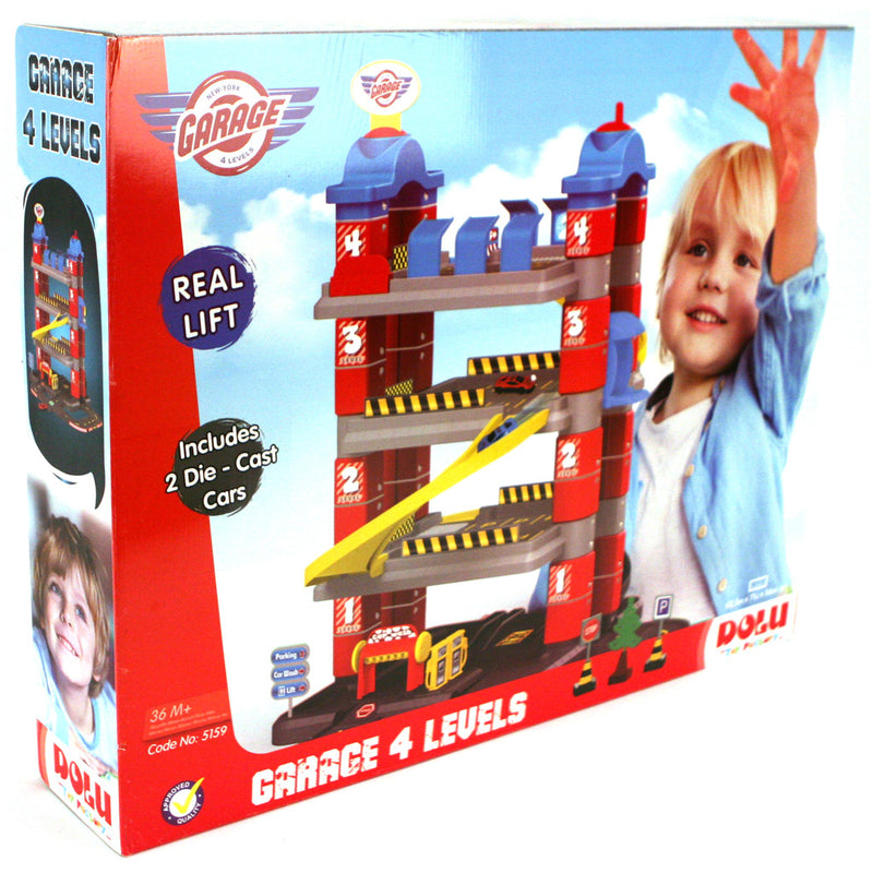 Afbeelding laden in galerijviewer, Dolu new york garage met 4 etages 2 die-cast auto #039;s 2 verkeersborden boom
