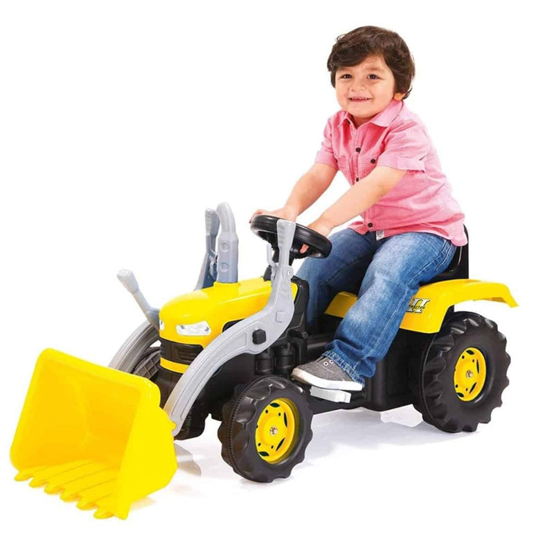 Afbeelding laden in galerijviewer, Dolu traptractor met voorlader claxon geel zwart
