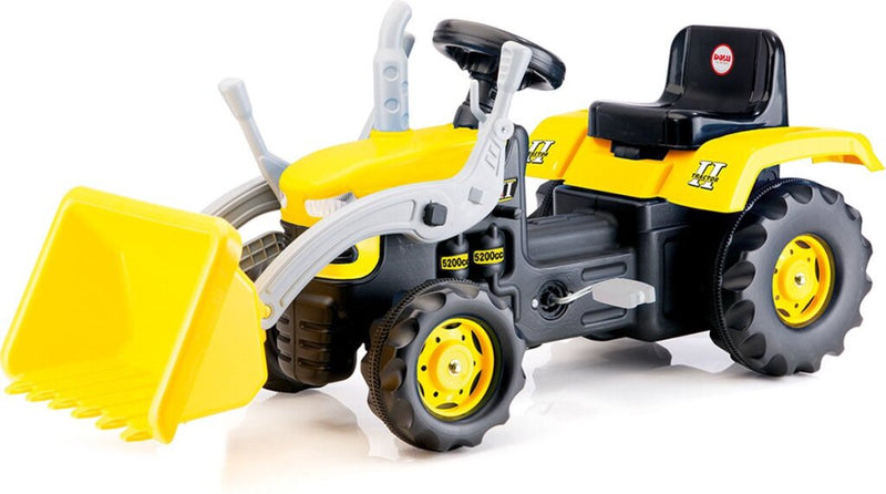 Afbeelding laden in galerijviewer, Dolu traptractor met voorlader claxon geel zwart
