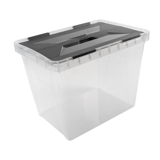 Sunware onyx opbergbox 25l transparant antraciet