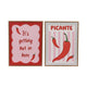 Decoris muurdeco canvas peper 30x2,5x40cm 2 assorti