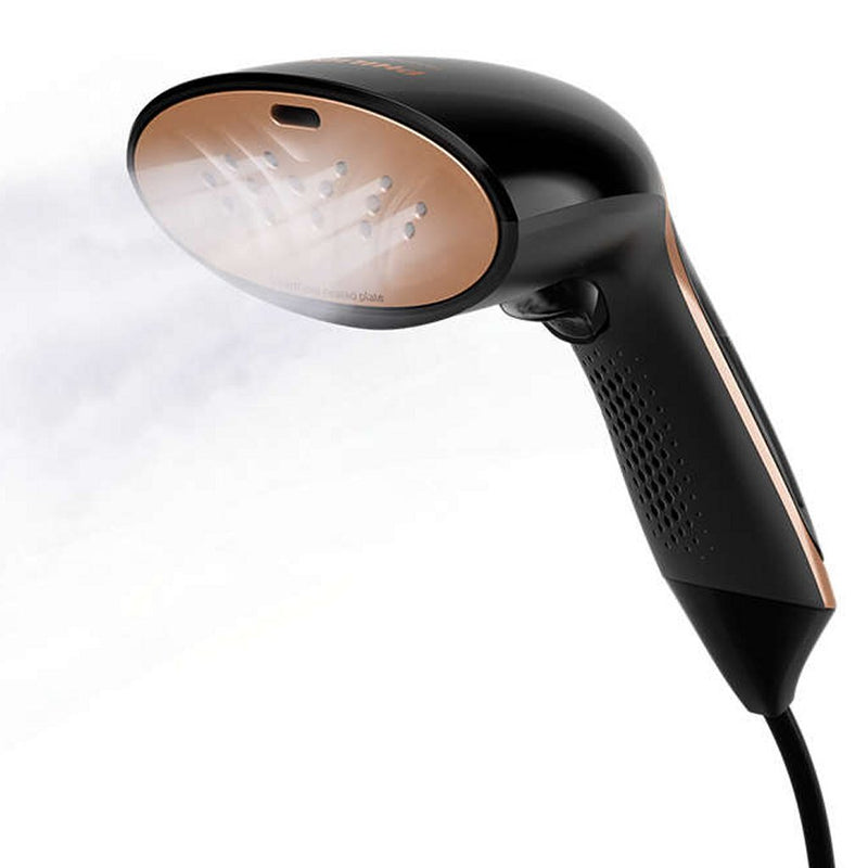 Afbeelding laden in galerijviewer, Philips gc362 80 steam and go kledingstomer zwart goud
