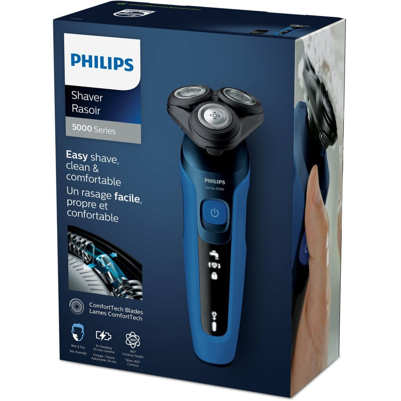 Afbeelding laden in galerijviewer, Philips s5466 17 shaver series 5000 wet dry elektrisch scheerapparaat zwart blauw
