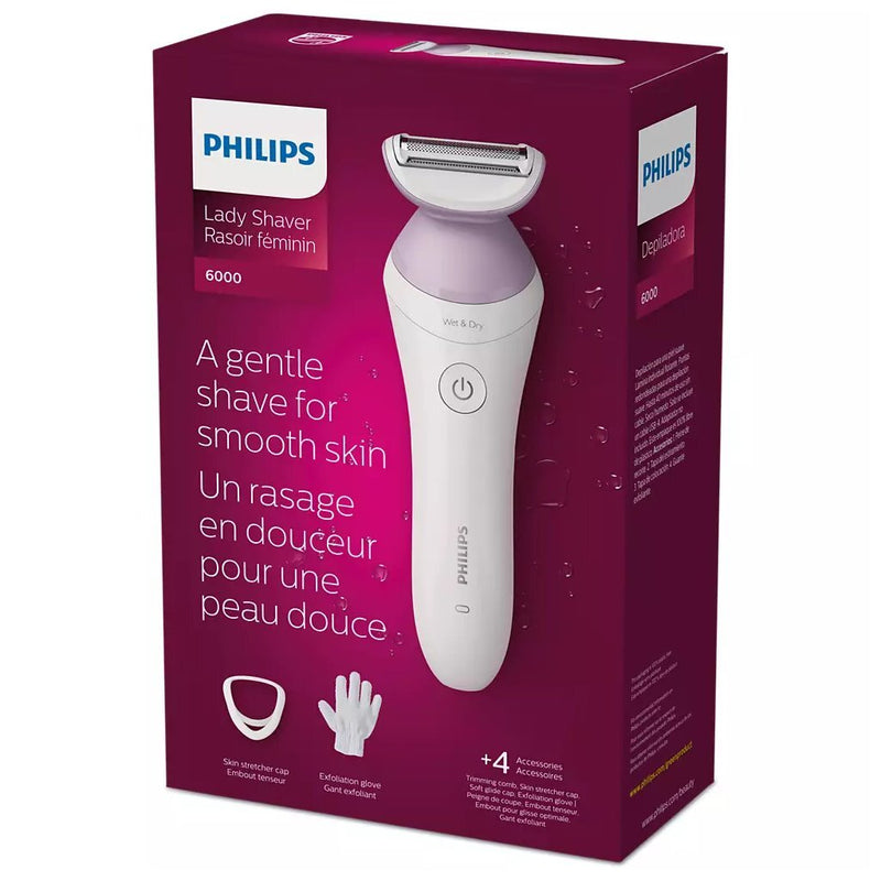 Afbeelding laden in galerijviewer, Philips brl136 00 lady shaver series 6000 scheerapparaat wit paars
