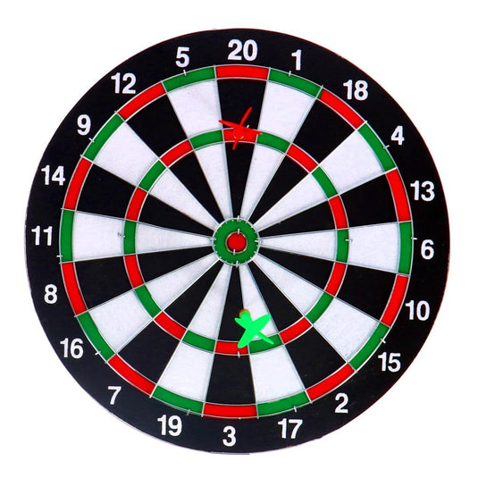 Overige merken dartboard tweezijdig + 6 pijlen 37 cm