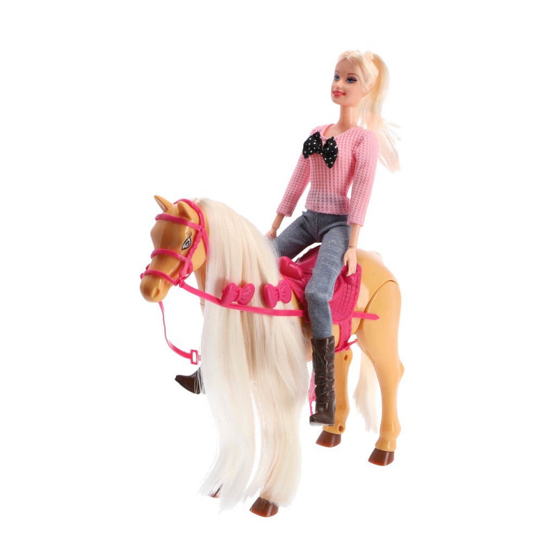 Afbeelding laden in galerijviewer, Overige merken pop met echt lopend paard speelset
