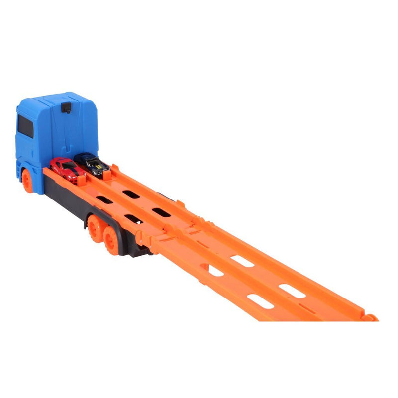 Afbeelding laden in galerijviewer, No brand pop-up auto transporter met 2 metal auto's | 2 stuks
