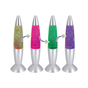 Overige merken party time led glitterlamp 35 cm color changing zilver