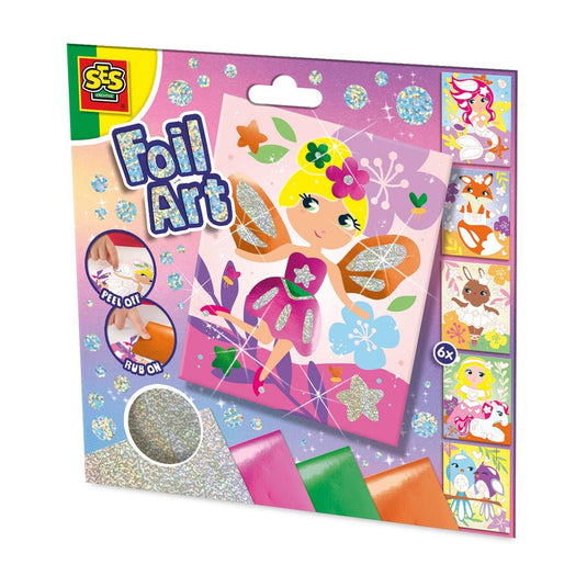 Ses creative foil art - sprookjeswereld vriendjes - vanaf 5 jaar - 6 stickerkaarten - knutselen - schoencadeautjes sinterklaas