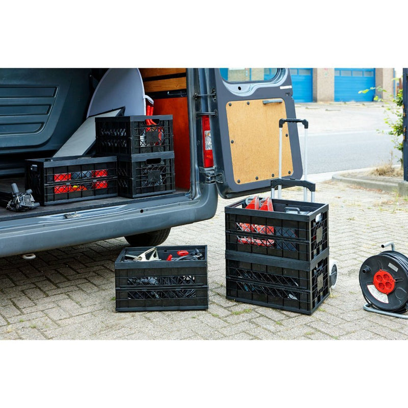 Afbeelding laden in galerijviewer, Sunware square vouwkrat 45l - heavy duty boodschappenkrat - zwart
