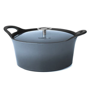 Cuisinox volcan gietijzeren braadpan 24 cm 3.4l denim blue geëmailleerd