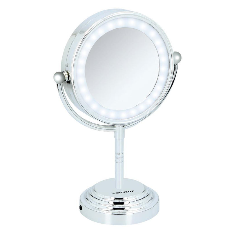 Afbeelding laden in galerijviewer, Dunlop led-opmaakspiegel 15 cm chroom
