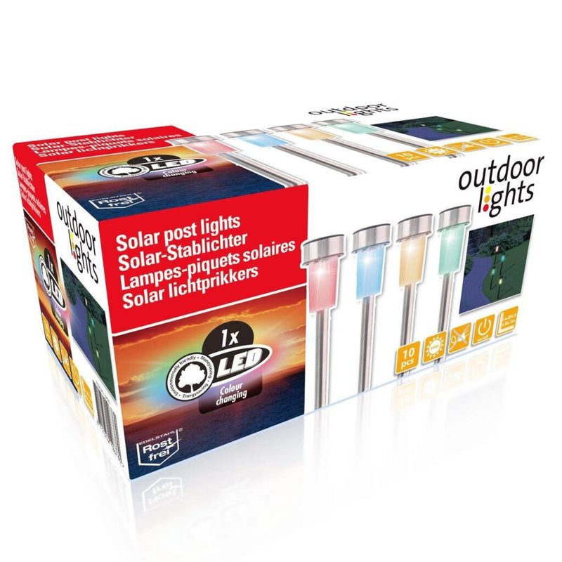 Afbeelding laden in galerijviewer, Outdoor Lights Outdoor Lights solar stekers 10 stuks LED Verschillende Lichtkleuren
