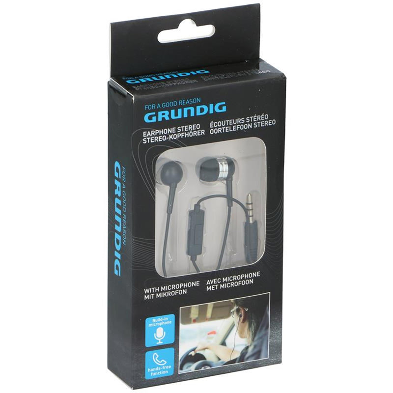 Afbeelding laden in galerijviewer, Grundig oortelefoon stereo met microfoon handsfree 3,5mm plug
