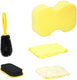 Dunlop auto reinigingsset 5-delig. schoomaakspons, dashbord shine vanilla, microfiberdoek, chamois en wielborstel