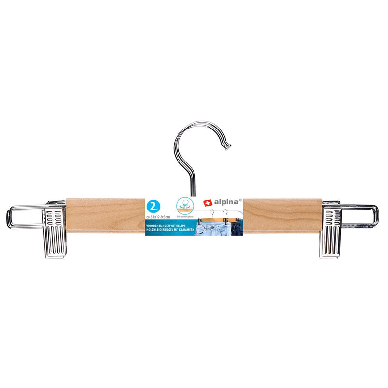 Afbeelding laden in galerijviewer, Alpina broek rok hanger hout clips 2pc
