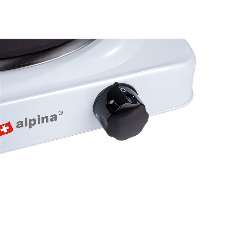 Afbeelding laden in galerijviewer, Alpina 1-pits elektrische kookplaat 1500w zwart wit
