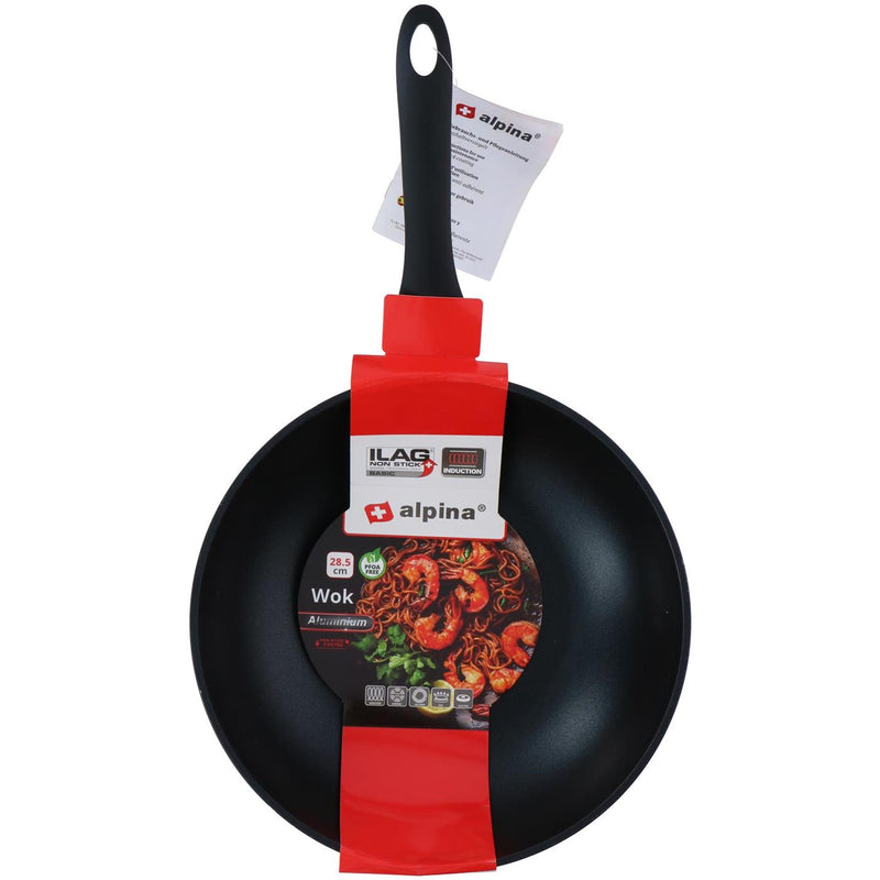 Afbeelding laden in galerijviewer, Alpina wokpan ã˜28,5cm wokpan ã˜28,5cm aluminium
