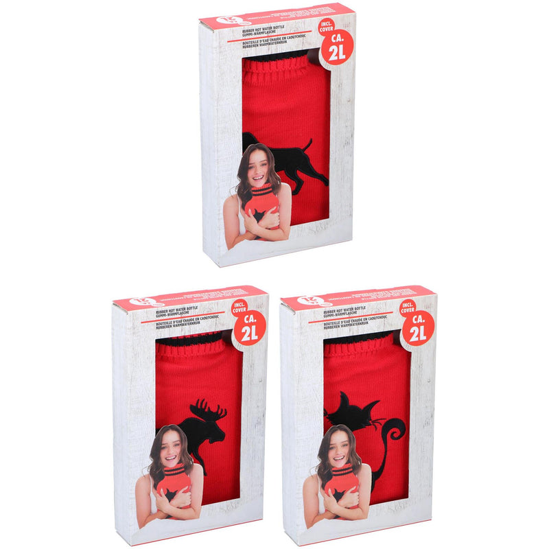 Afbeelding laden in galerijviewer, Lifetime warmwaterkruik met gebreiden hoes 2l rood
