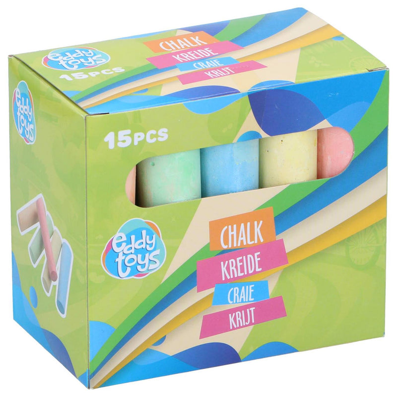 Afbeelding laden in galerijviewer, Eddy toys stoepkrijt 15-delig 10,5x2,5x2,2cm
