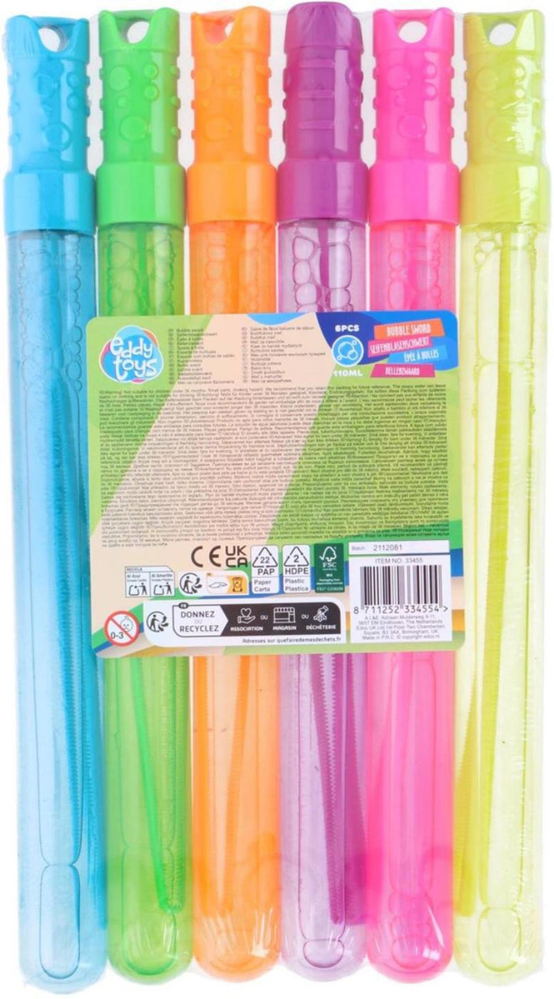 Afbeelding laden in galerijviewer, Eddy toys bellenblaaszwaard set a 6 stuks 118ml 32cm
