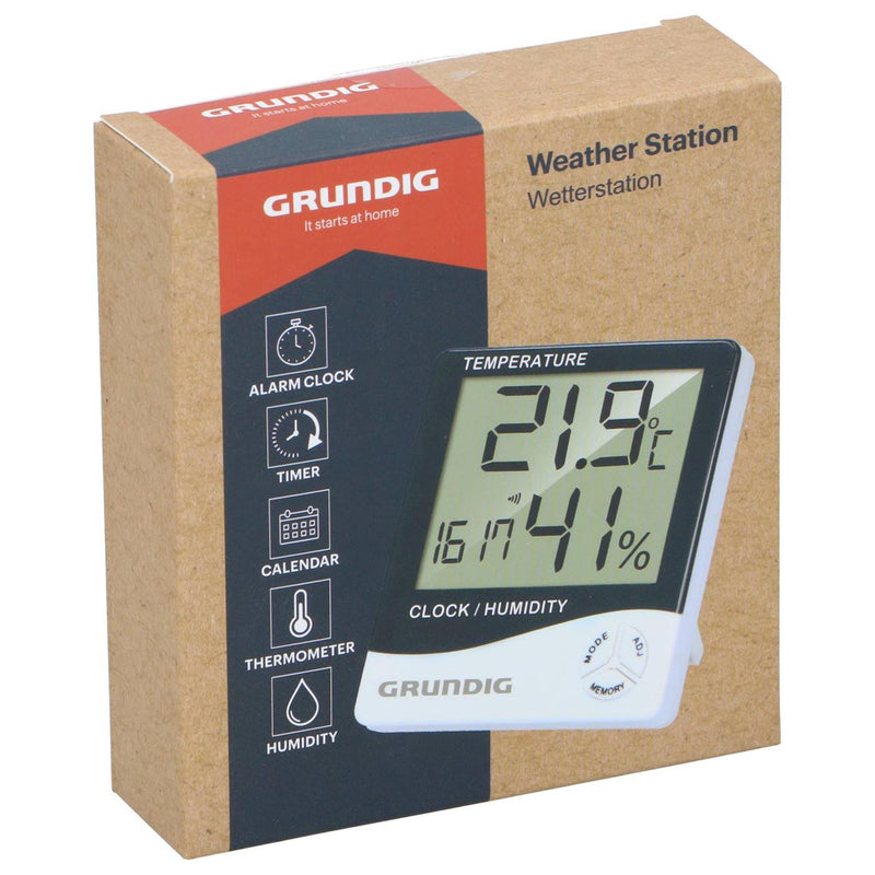 Afbeelding laden in galerijviewer, Grundig weerstation digitaal 10x10x2,5cm
