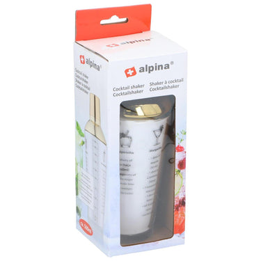 Alpina cocktailshaker glas met rvs deksel 480ml