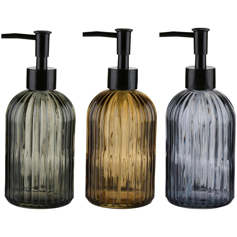Afbeelding laden in galerijviewer, Touch of beauty zeeppomp glas gestreept ø7,5xh19cm

