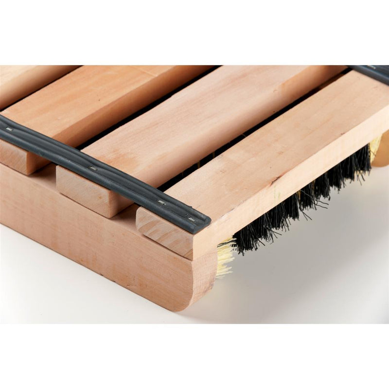 Afbeelding laden in galerijviewer, Basic houten schoenen en laarzen voetveger met borstels 35x26x5,5 cm
