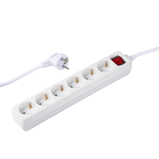 Grundig stekkerdoos wit met schakelaar 6-voudig 1,5m