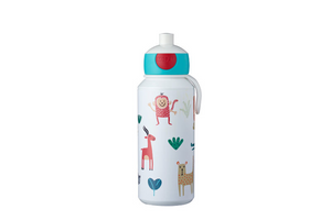 Mepal pop-up drinkfles campus - 400 ml - sluit goed af - drinkbeker voor kinderen - animal friends