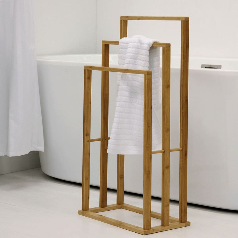 Afbeelding laden in galerijviewer, Bathroom Solutions Bathroom Solutions Handdoekenrek met 3 stangen bamboe

