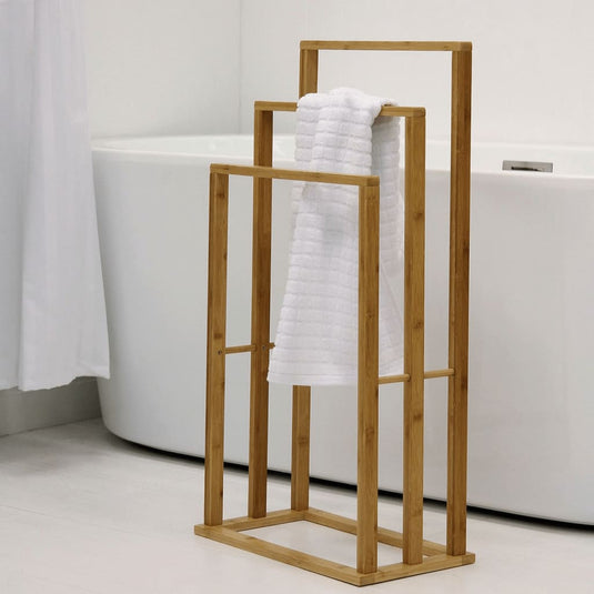 Bathroom Solutions Bathroom Solutions Handdoekenrek met 3 stangen bamboe