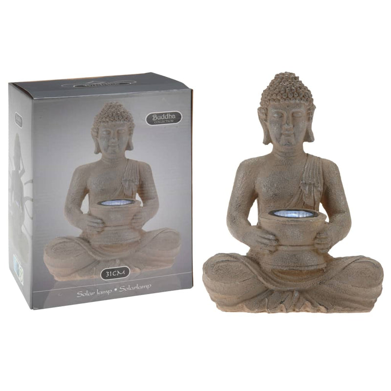 Afbeelding laden in galerijviewer, Progarden boeddha met solarlamp polystone
