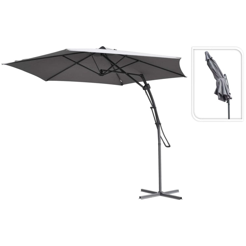 Afbeelding laden in galerijviewer, Progarden zweefparasol 300 cm grijs
