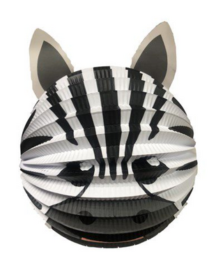 Lampion bol 20cm - zebra