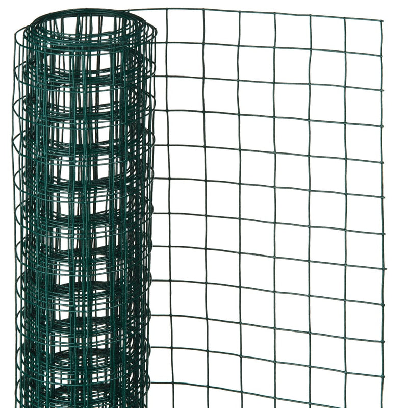 Afbeelding laden in galerijviewer, Nature nature gaas vierkant 0,5x5 m 13 mm kunststof gecoat staal groen
