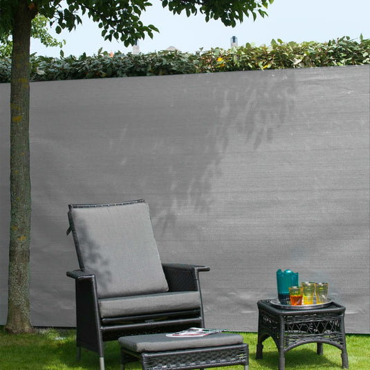 Nature - schermgaas - 1 x 3m - grijs - met bevestiging-set